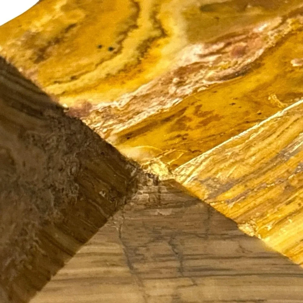Marble Onyx Stone‎ Paperweight Multi-Colored Geometric Layered Natural Decor